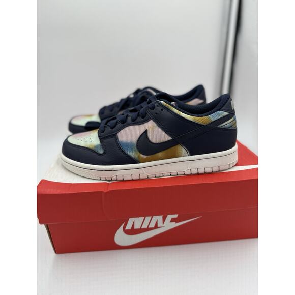 Size 5.5 (GS) - Nike Dunk Low SE Graffiti - Obsidian bs859 - Picture 2 of 6